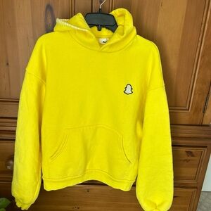 Madhappy x Snapchat Hoodie Mens Small Yellow Fleece Lined Pullover Cotton USA